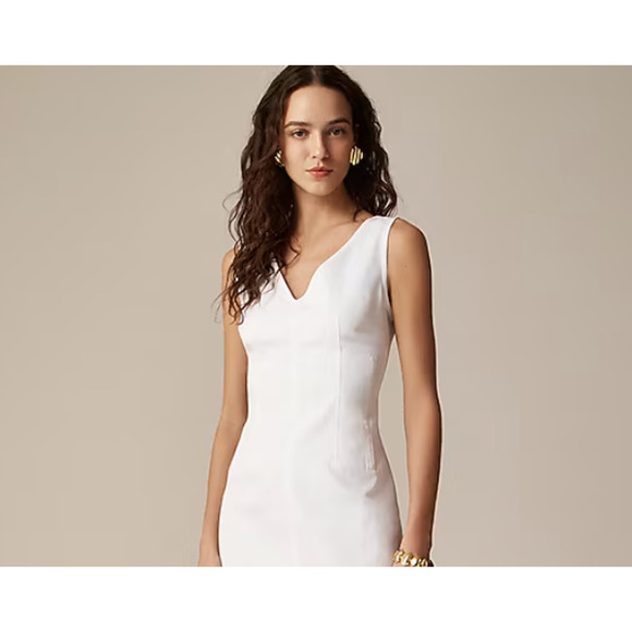 J Crew Corset Midi Dress 10 White NWT Beach Wedding Bridal Sheath CI668 J.Crew - Picture 3 of 4